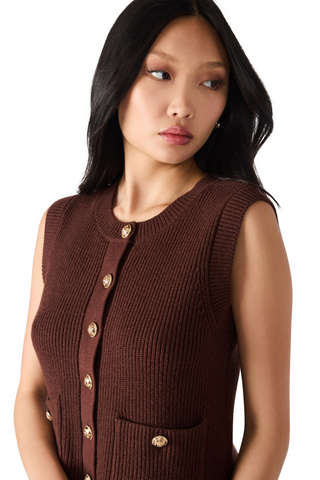 Aliya Sweater Vest, Chocolate