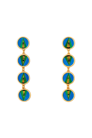 Norman Castle Multi-Bezel Drop Earring