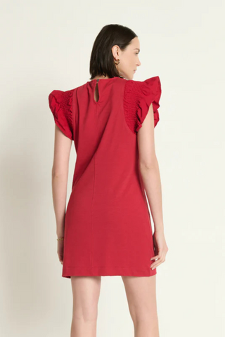 Ellis Ruffle Sleeve Dress, Rio Red