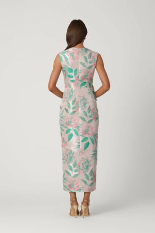 Silvia Dress, Blush/Kelly Green