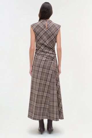 Burke Midi Dress, Chocolate Plaid
