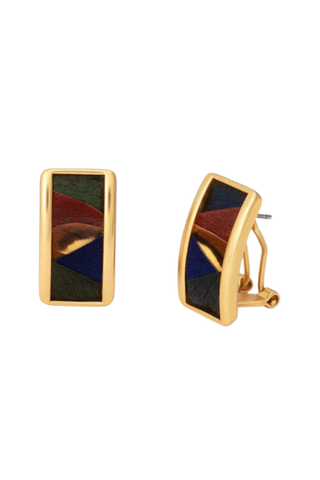 Hudson Rectangle Stud Earring, Gold