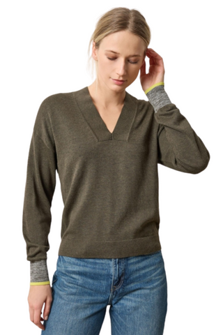 V-Neck Pullover Sweater, Fir