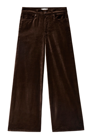 Le Slim Palazzo Velveteen Pants, Dark Clove