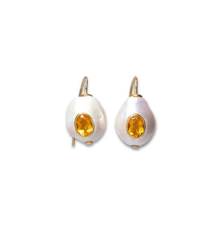 Pearl Pablo Earrings, Citrine