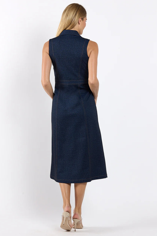 Chelsea Dress, Navy Saddle