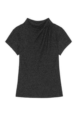 Katie Draped Top, Heather Charcoal