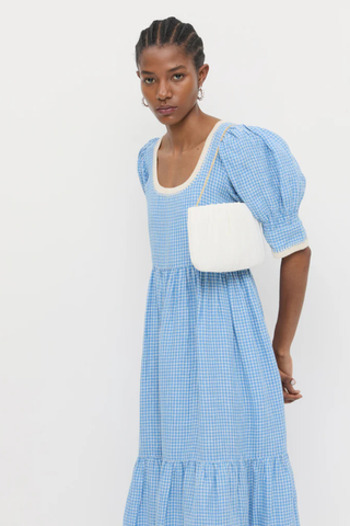 Brit Pleated Clutch, Pearl