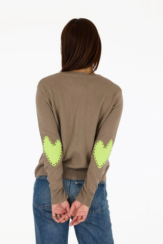 Patchwork Pullover Sweater, Mushroom