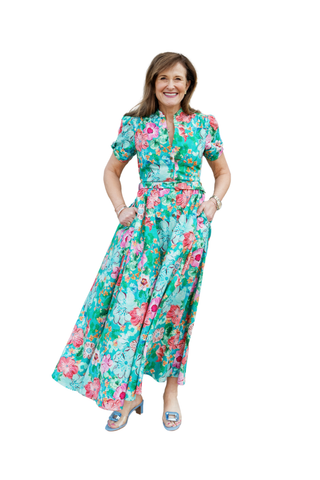 Ena Dress, Papaver Watercolor