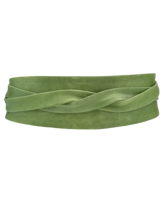 ADA handcrafted genuine leather wrap belt with adjustable tie design.