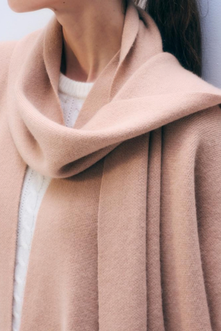 White + Warren Cashmere Blend Poncho in Hazelnut featuring a soft neutral knit, relaxed silhouette, and draped scarf-style neckline.