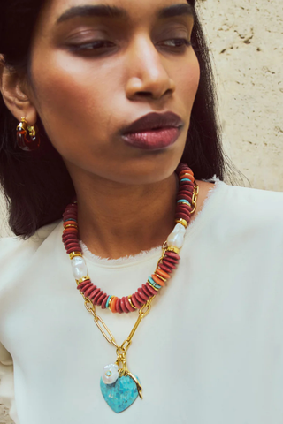Lizzie Fortunato Mini Organic Hoop earrings featuring gold-plated brass hoops with translucent resin accents