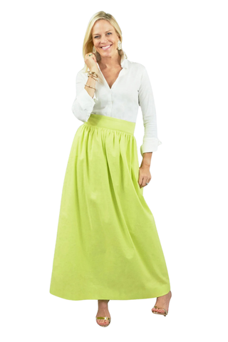 C.K. Bradley Diddle ball skirt in citron with full gathered silhouette