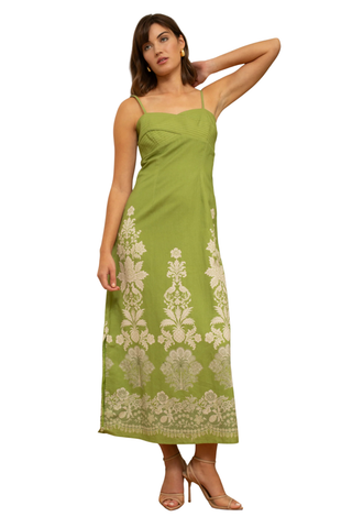 Carlie Midi Dress, Green Lace Monkee's of the West End Carlie Midi Dress, Green Lace Monkee's of the West End