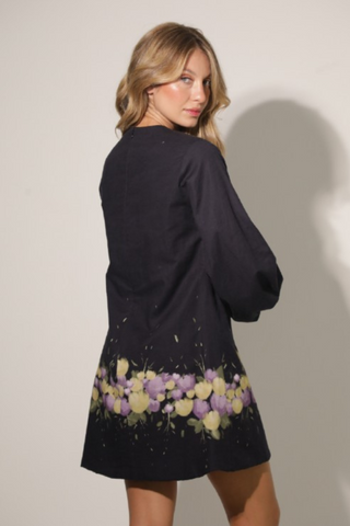 Fiorella Mini Dress, Garden Black