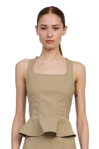 Arden Top, Taupe Ecru