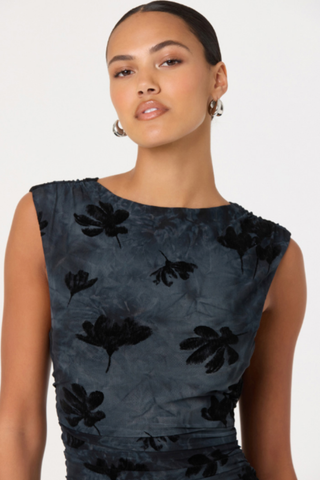 Tionne Dress, Teal Black