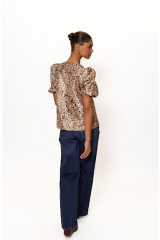 Nadine Top, Leopard Swirl
