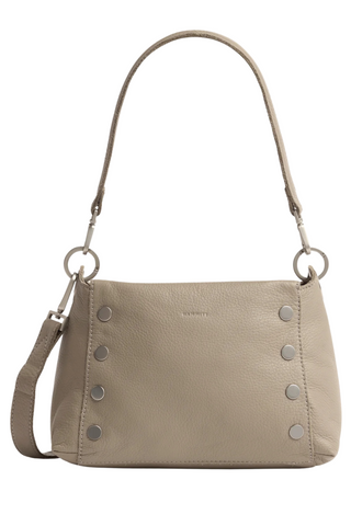 Bryant Med Handbag, Pewter Pebble