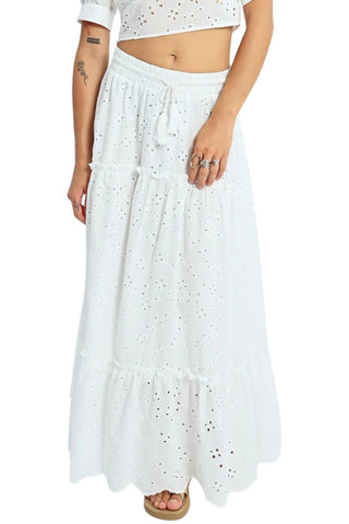Eyelet Skirt, White
