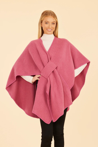 Knit Shawl Wrap, Hot Pink