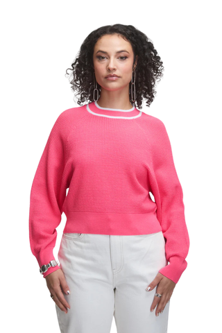 Deuce Dolman, Fuchsia/White