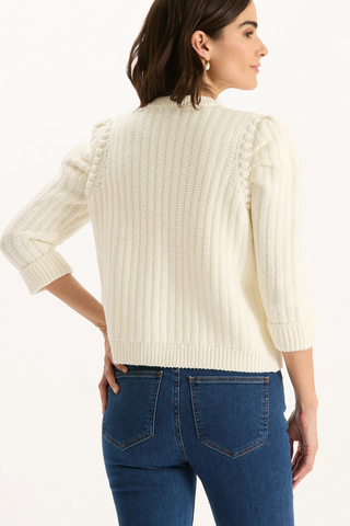 Liza Blend Knit Jacket, Ivory