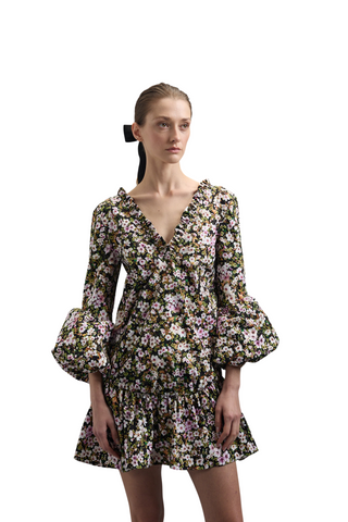 Noemi Dress, Green Sakura