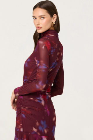 Aubriella Dress, Dark Plum Multi