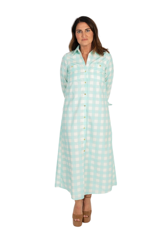 Harper Dress, Blue Buffalo Check