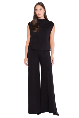 Scuba Cowl Neck Top, Black