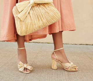 Camellia Knot Heel, Gold