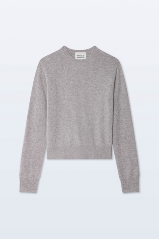 Cashmere Crew Sweater, Grey Heather