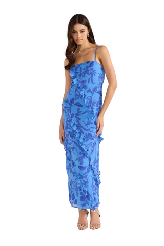 Jeanne Maxi Dress, Blue-Floral