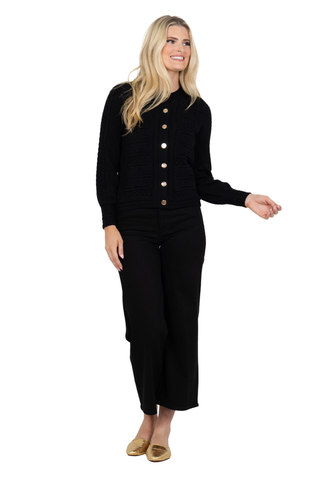 Chloe Cardigan, Midnight Monogram