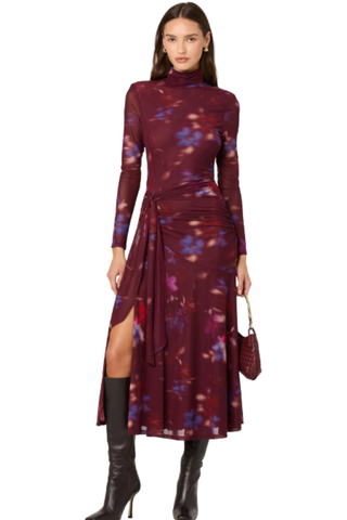 Aubriella Dress, Dark Plum Multi