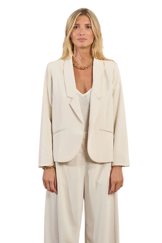 Woven Blazer, Cream