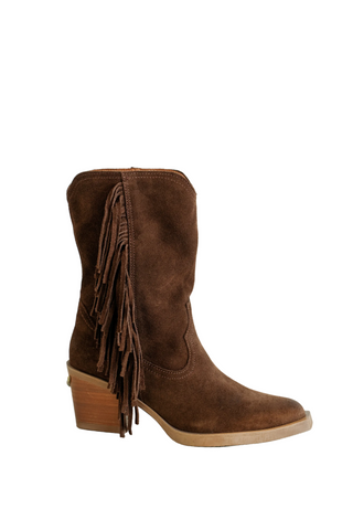 Western Fringe Bootie, Brown