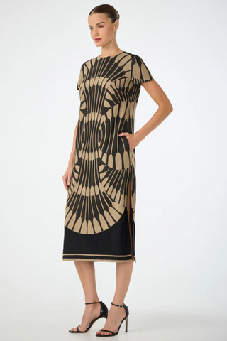 Sugarita Dress, Black/Camel