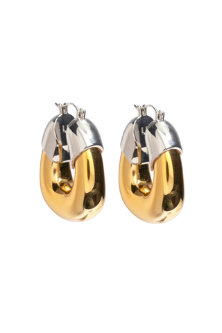 Lizzie Fortunato Organic Hoop earrings featuring gold-plated brass hoops with translucent resin accents