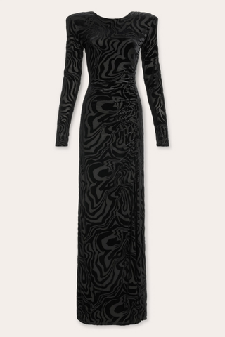 April Dress, Black Swirl