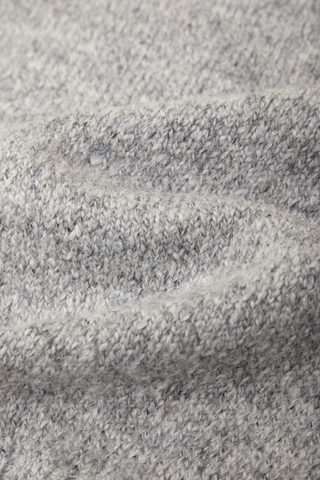 525 America Greer Dolman Sweater in Grey Melange featuring a marled knit, mock neckline, extended shoulders, and cropped silhouette.