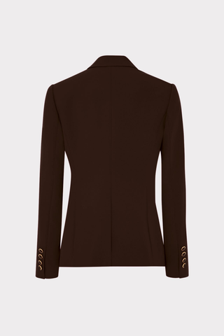 Brown Milly Avery Cady Blazer with a tailored single-button silhouette and front pockets.