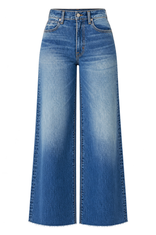 SLVRLAKE Grace Jeans in Sycamore Grove featuring a medium-blue wash, wide-leg silhouette, and classic five-pocket styling.