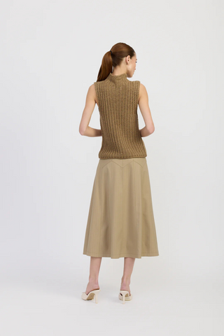 Arden Midi Skirt, Taupe Ecru