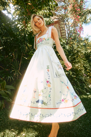 Stefy Dress, Multi Embroidery
