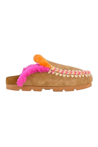 Winter Overstitch Slipper, Cognac