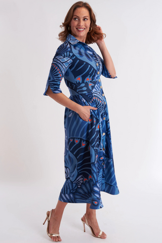 Monaco Dress, Paddle Ocean Fog