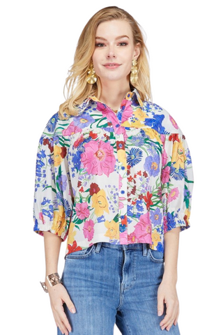 Ruffled Yoke Blouse, Garden
